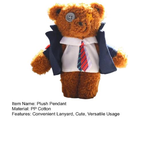 Брелок-подвеска в виде плюшевого медведя с ремешком, мягкий хлопковый брелок для ключей с чучелом животного для поделок своими руками, украшения для рюкзака автомобиля