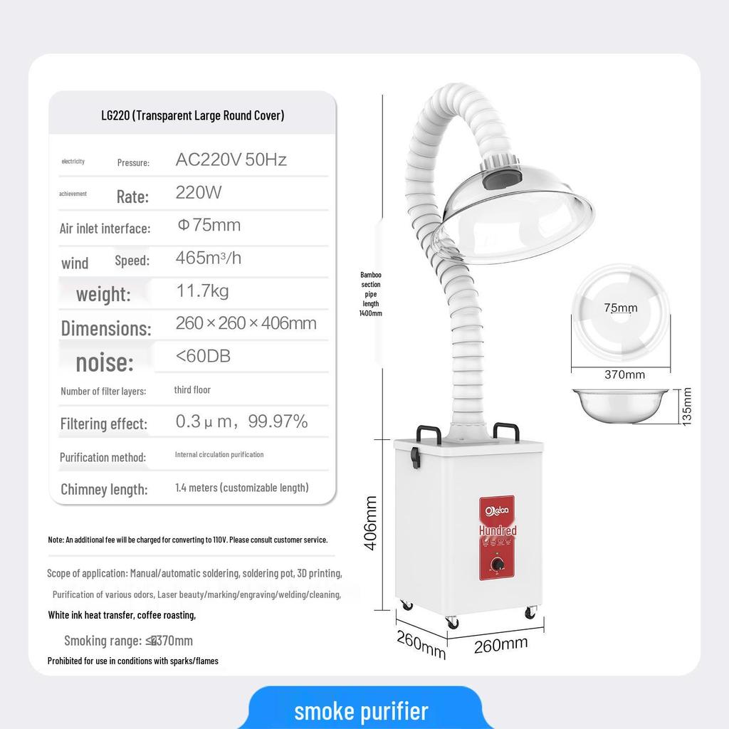 Laser Fume Purifier & Smoke Extractor for Soldering, 3D Printing, Engraving, and Cutting