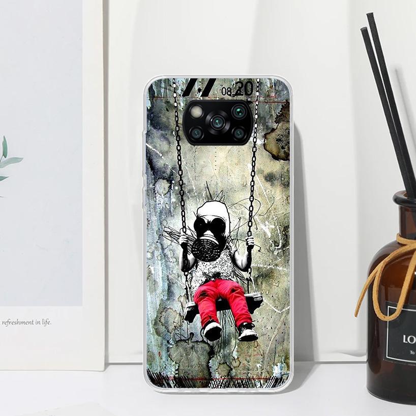 Чехол для телефона Banksy Street Art Graffiti для Xiaomi Poco X7 X6 X5 M7 M8 Pro F7 Ultra Redmi 15C 15 13C 13 12C 12 10 10C 10A Арт Фон