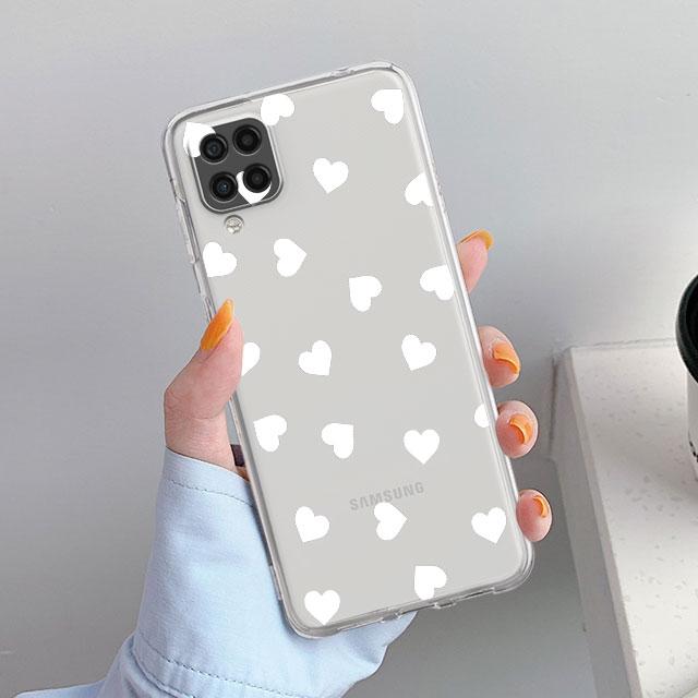 Прозрачный чехол для Samsung Galaxy A52 A12 A51 A32 A21s A71 A32 A22 50 A70 A31 A72 5G, роскошный мягкий чехол для телефона Love Heart Coque Capa