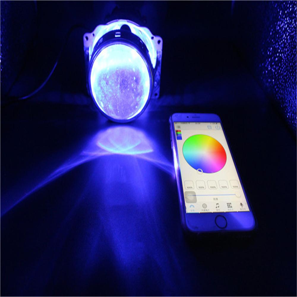 Пара RGB светодиодных дьявольских глаз, глаз демона, проектор для автомобильной фары, управление по Bluetooth