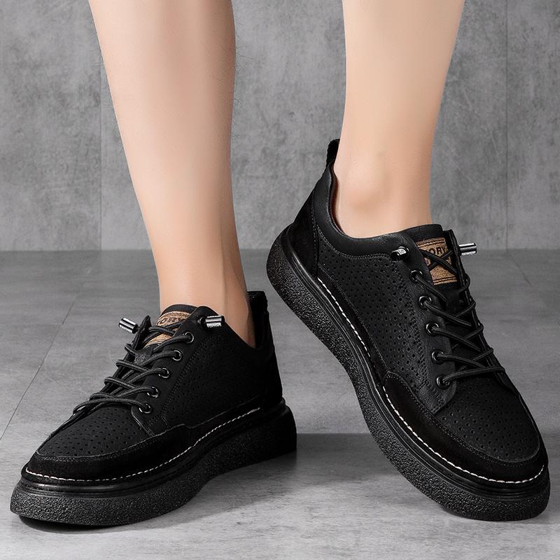 Модная мужская повседневная обувь из натуральной кожи, новые мужские кроссовки на шнуровке, дышащая обувь для вождения, классическая обувь для скейтбординга, для мужчин