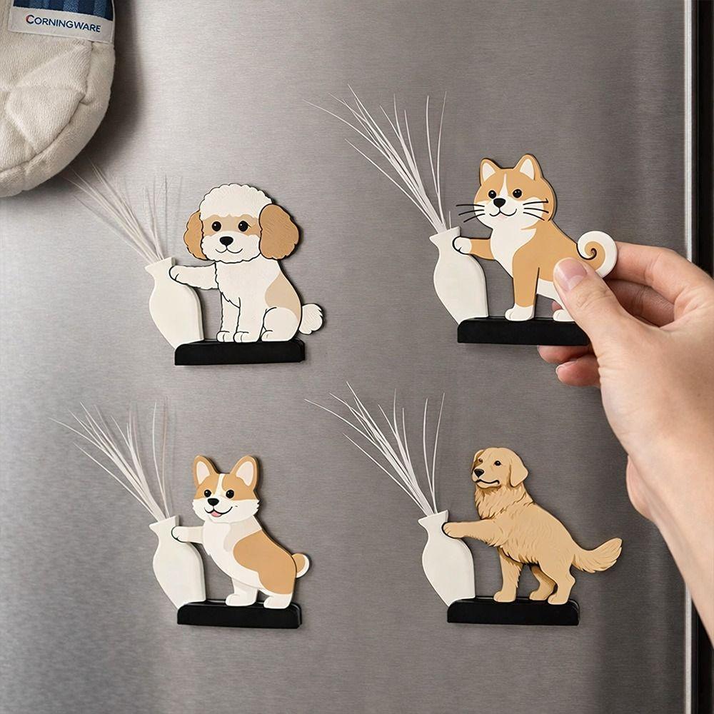 Push Bottle Refrigerator Magnet Puppy Whiskers Collection Souvenir Box Refrigerator Magnet
