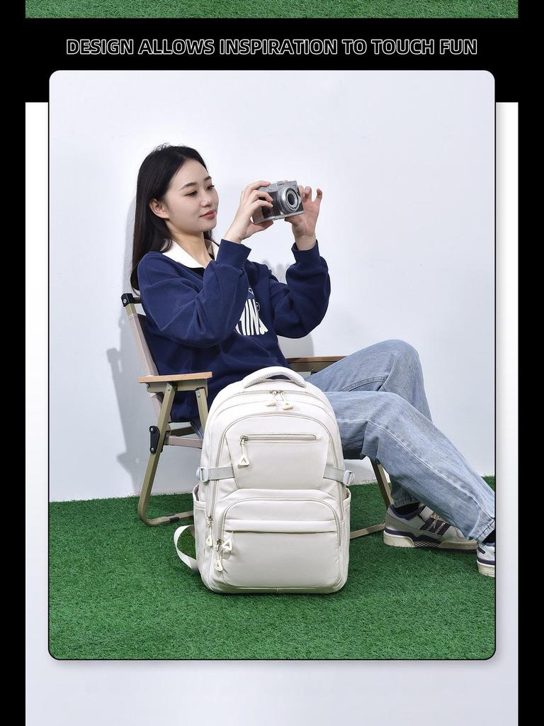 Korean Style Large Capacity Student Backpack - Simple Design for Junior High and College Students
