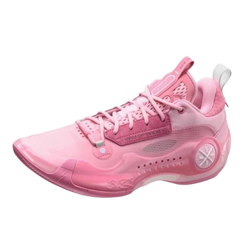 New LiNing WOW 10 Cushioning, Wear Resistant Low Top Basketball Shoes Men's Pink ABAS083-38