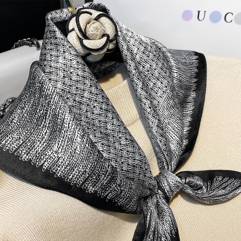 100% Натуральный Шарф из Натурального Шелка Женский Роскошный Высококачественный Квадратный Модный Принт Бандана для Волос Шарф Шаль Заворачивания Хиджаб Бандана Шарфы