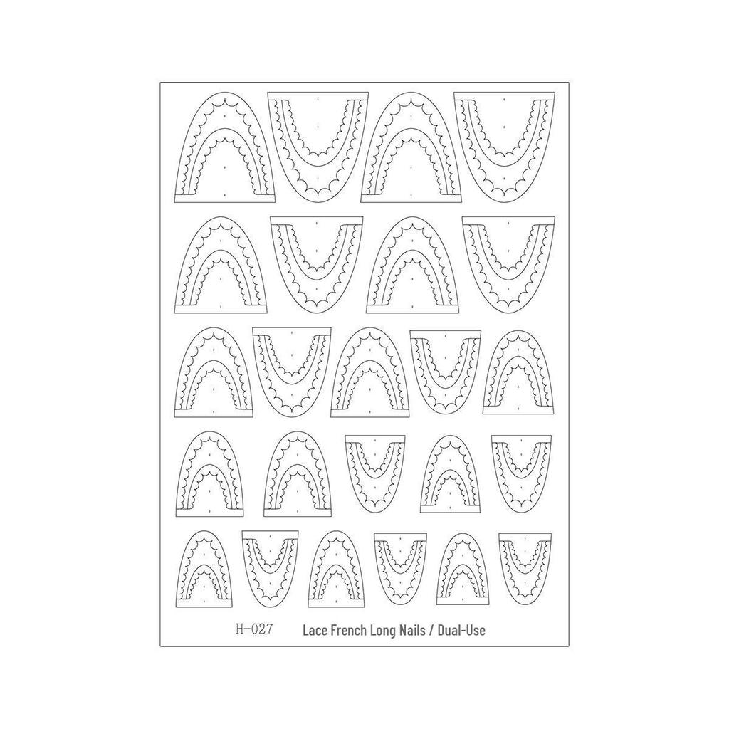Новые кружевные наклейки для нейл-арта с французским вырезом - Клейкие, не отслаивающиеся клетчатые вспомогательные наклейки для френча