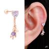 14K Rose Gold Heart Bear Layered Piercing with Gold Needle (S8687686)