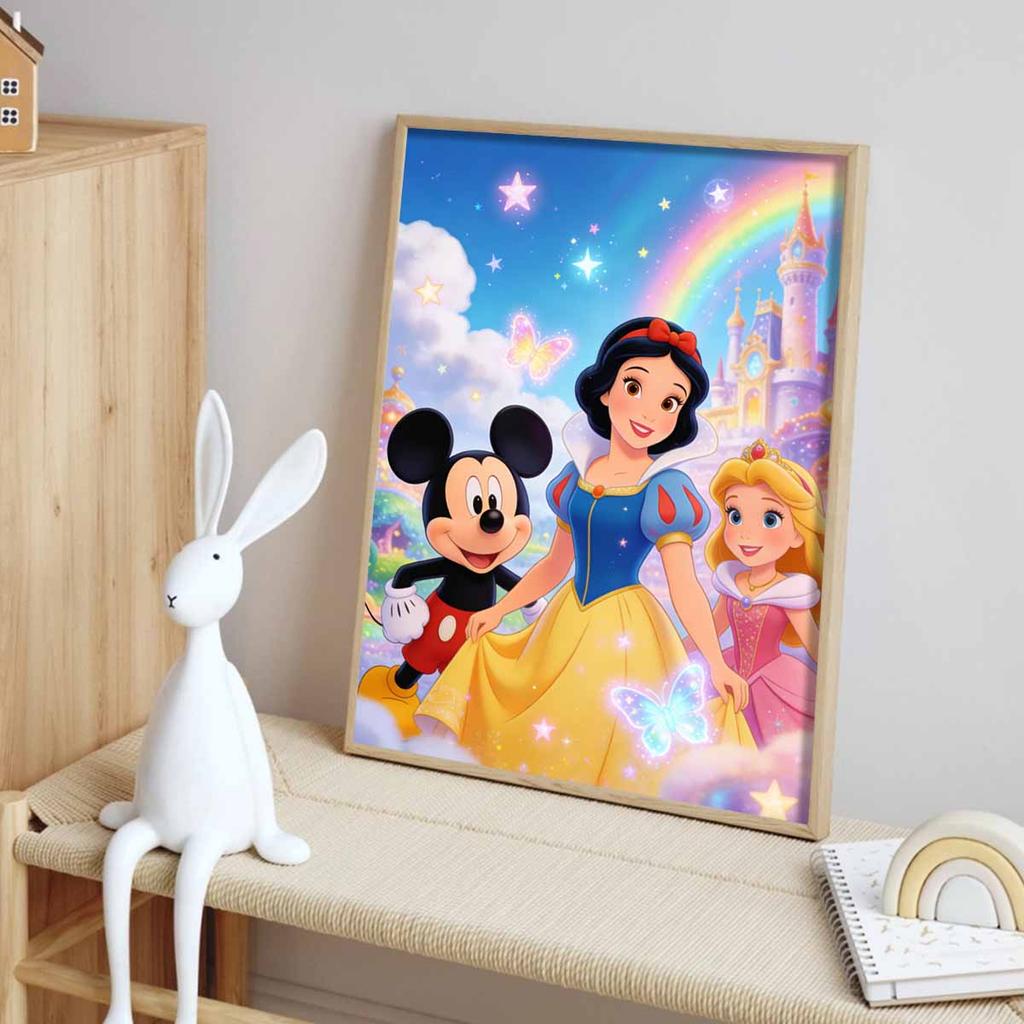 Disney 5D DIY Full Circle Diamond Painting Kit Snow White Mickey Castle Decor Gift