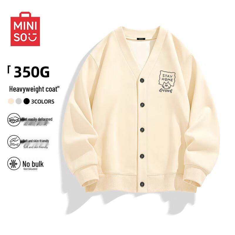 MINISO Unisex American Style V-Neck Cardigan Sweatshirt