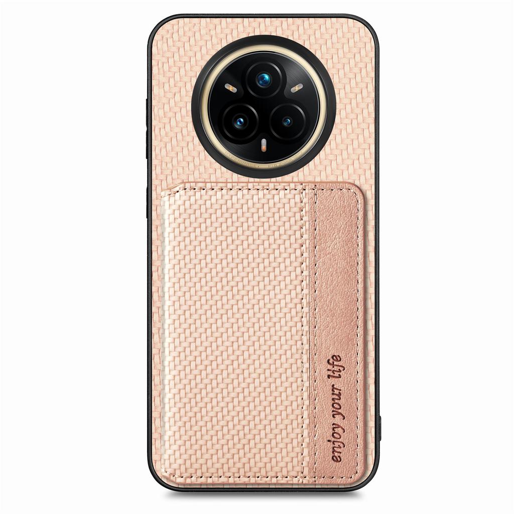 Для Realme 14 Pro 5G Чехол Блокировка RFID Кожа из углеродного волокна Задняя крышка телефона с держателем для карт