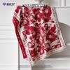 Retro Scarf Red Imitation Cashmere High-end Shawl Versatile Warm Thickened Shawl with Extended Air Conditioner Blanket