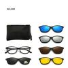 6 In 1 Spectacle Frame Men Women With 5 Pcs Clip On Polarized Sunglasses Magnetic Glasses Male Computer Optical 2201