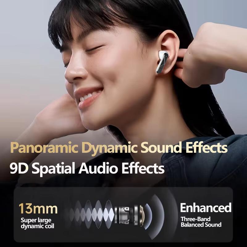 Наушники с функцией перевода AI, беспроводные, Bluetooth 5.4, шумоподавление, HD-наушники для звонков, офис, путешествия, перевод в реальном времени