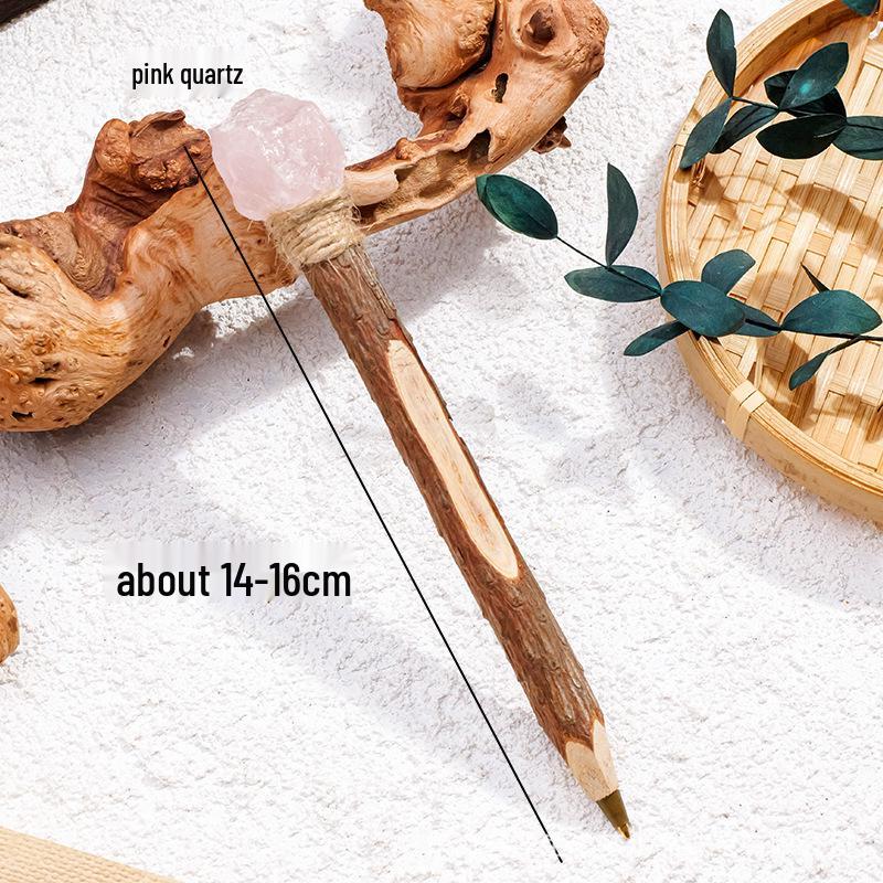 Eco-friendly Crystal Stone Wooden Ballpoint Pen