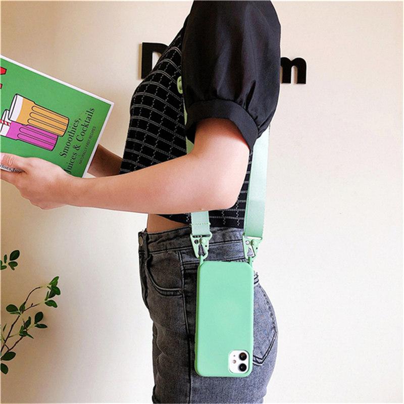 Мягкий силиконовый чехол-цепочка на шею для iPhone 16 15 Plus 14 13 12 11 Pro Max Mini X XS XR 8 7, чехол для шнура на шею