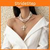 Punk Girl Cross Pendant Necklace With Geometric Alloy Design For Fashion Daily Wear