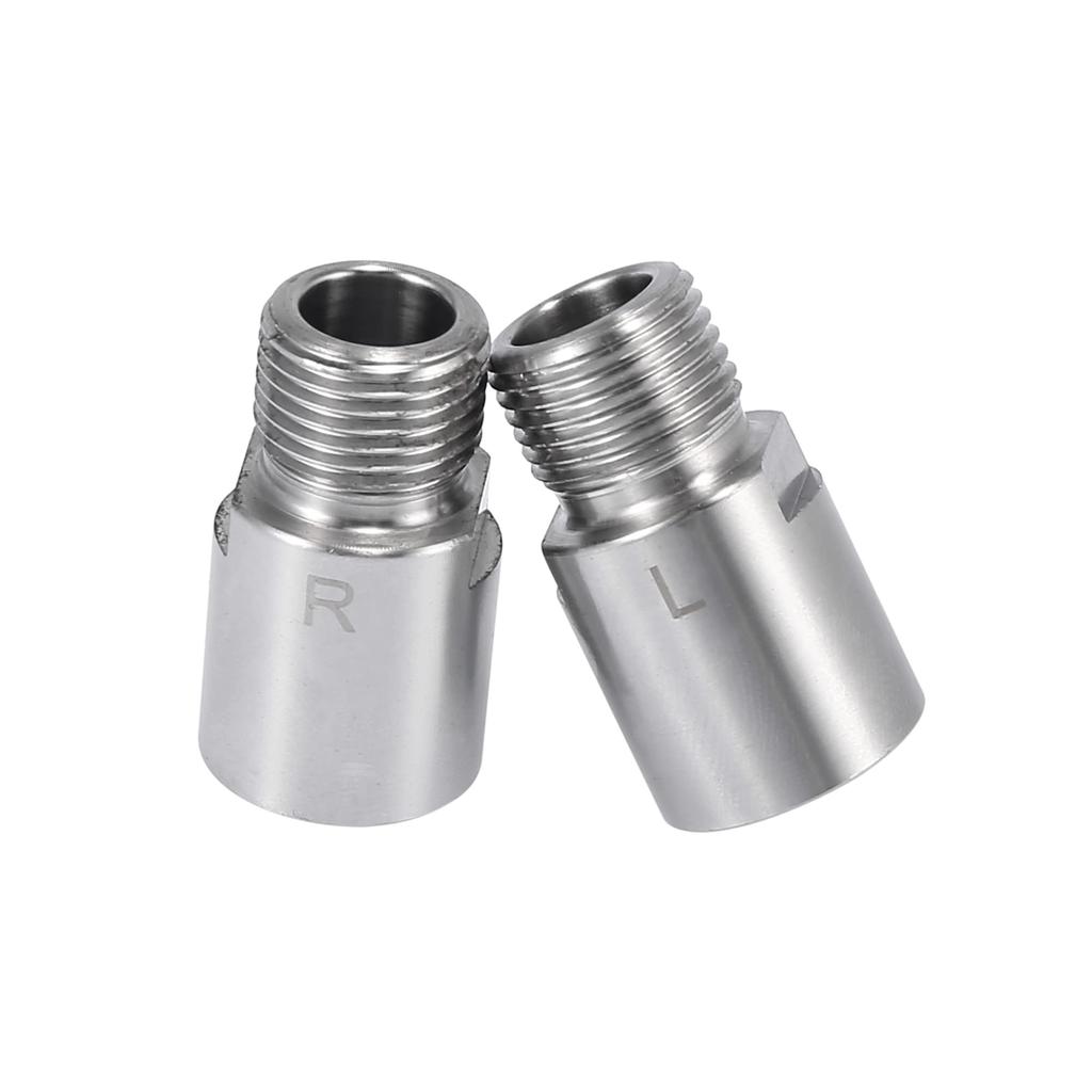 X AUTOHAUX Адаптер-удлинитель педали для велосипеда Удлиненная проставка для педалей слева и справа с резьбой 14 мм для педального велосипеда MTB BMX Road Street Bicycle Silver Tone