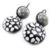 [J1761] - Black and White 'Safari' Designer Earrings