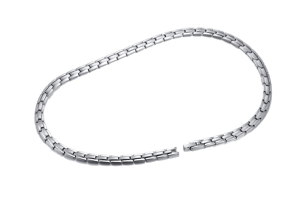 Популярный бренд магнитное ожерелье для мужчин и нержавеющая цепь статическое электричество подарок [Rockyu] женщины, сталь, гипоаллергенный, серебро, германий,