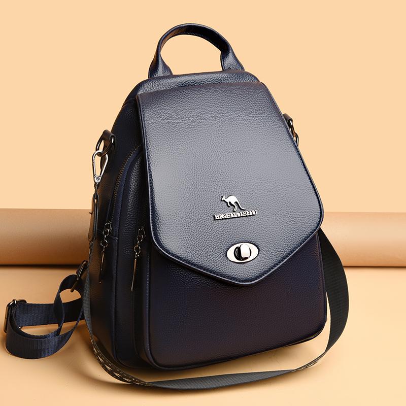 Женский рюкзак из мягкой кожи, дорожная сумка из искусственной кожи