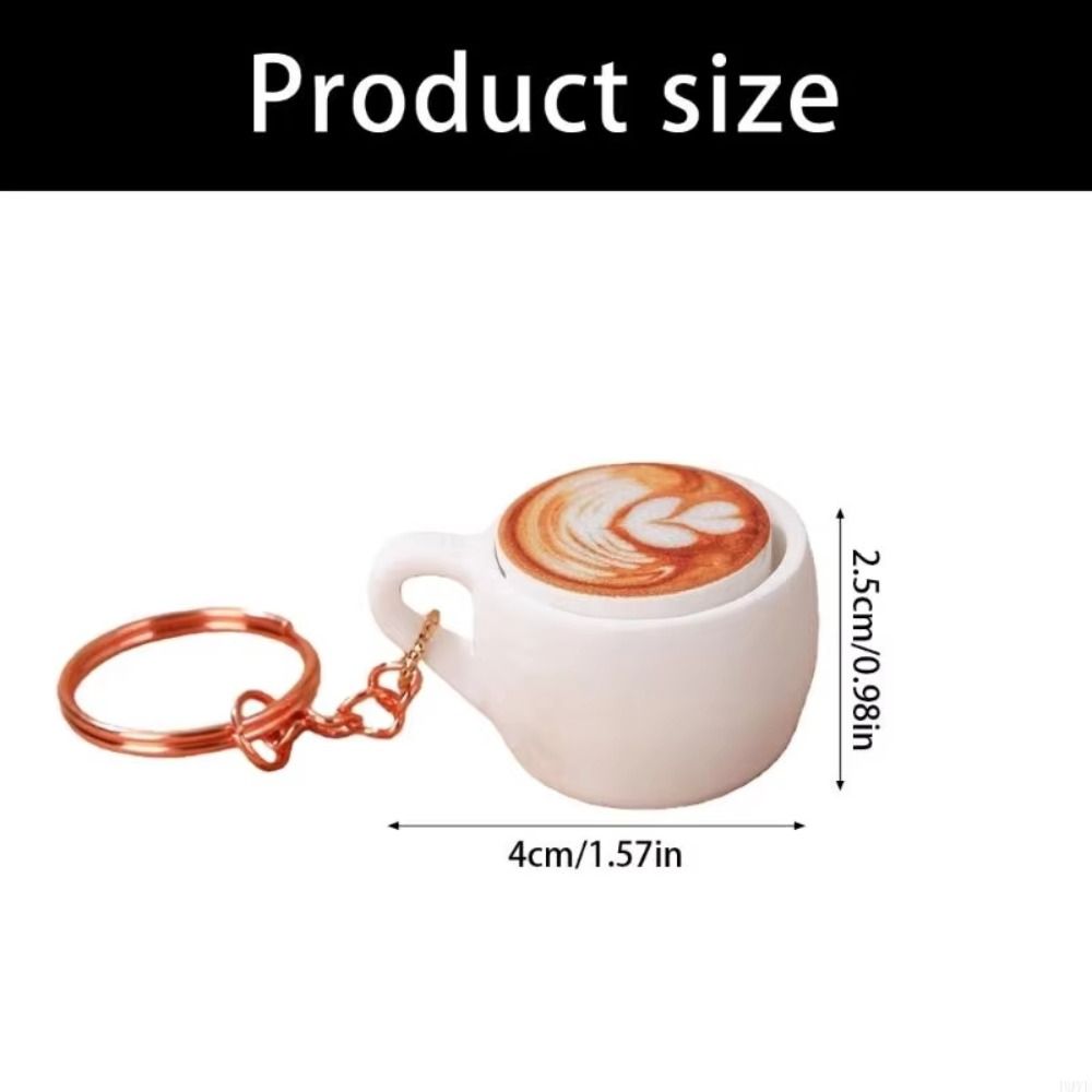 Smooth Solid Plastic Coffee Cup Keychain Portable Design Anti-stress Toy Spare Time Fun