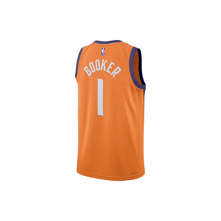 Jordan NBA Retro Ventilated Basketball Jersey Vest, Booker No. 1 Men Tops Orange CV9491-846