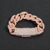 Personalized Fashion Hip Hop Rap Jewelry Long Clasp 20mm Wide Bling CZ Iced Out Miami Cuban Link Chain Bracelet for Men