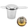 PAVIKE Tea Strainer [7.54.5cm] Deep Tea Strainer with Fine Mesh, Handle and Lid, Ultra-Fine Mesh for Convenient and Clean Straining of Tea Leaves,