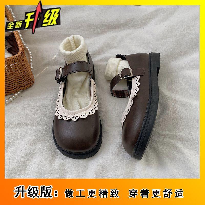 Винтажные Мэри Джейн Милые Японские Одинарные Туфли Детские 2025 Популярные Круглый Носок Французский Студенческий Стиль с Юбкой Маленькие Кожаные Туфли Женские