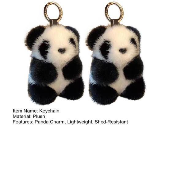 1/2 шт. Плюшевый брелок-подвеска в виде панды, Кольцо для ключей для кошелька, Держатель для ключей от машины, Легкая мягкая подвеска для сумки, Брелок в виде панды