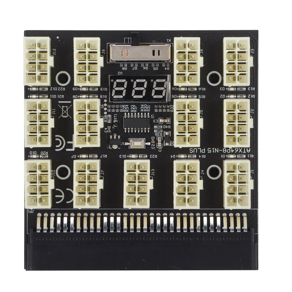 Power Supply Board Adapter 12V 6pin 8pin Power Board Converter with Voltage Temperature Display for Mining Graphics Card