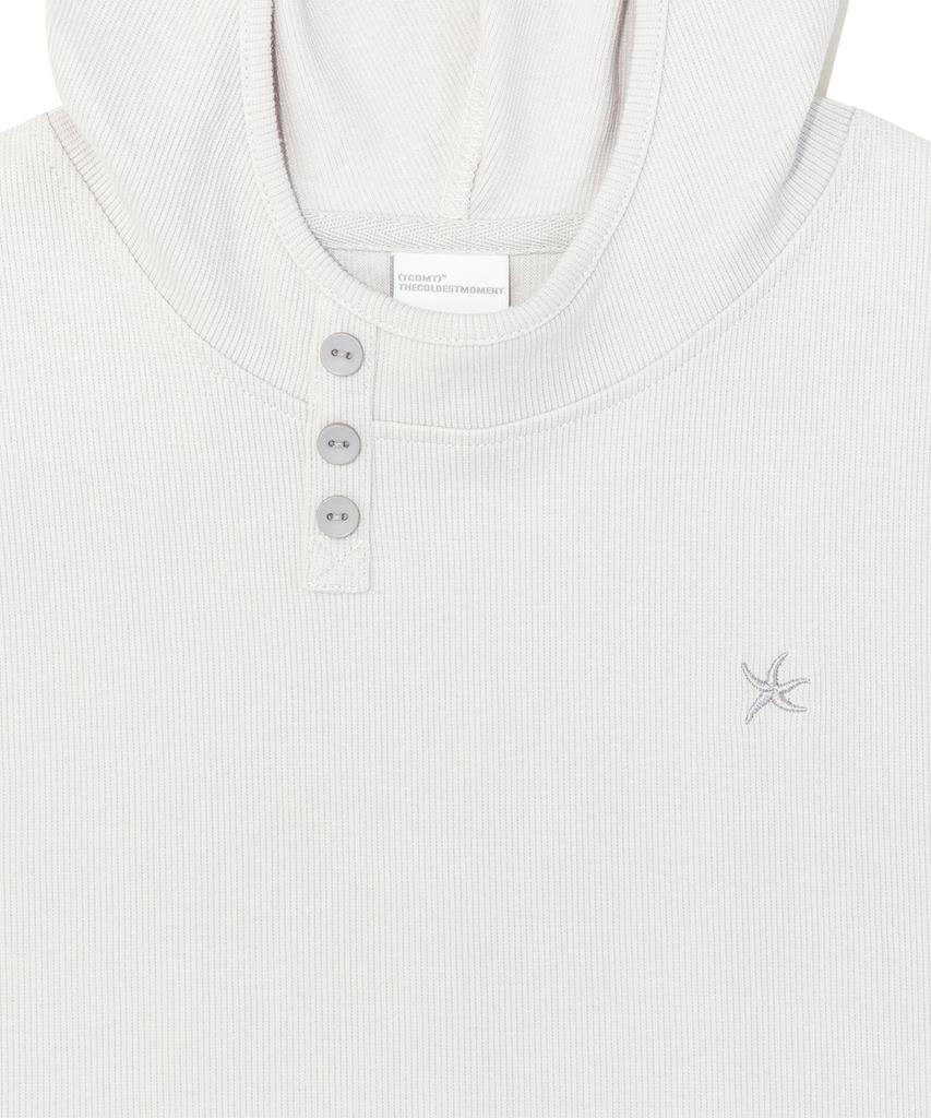 САМЫЙ ХОЛОДНЫЙ МОМЕНТ (W) Футболка с капюшоном и длинным рукавом Henley TCM (Светло-серый)