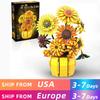 1009PCS Sunflower Building Blocks Flower Bouquet Vase Model Bricks Set Idea Home Decoration Kids Educational Toys Holiday Gifts