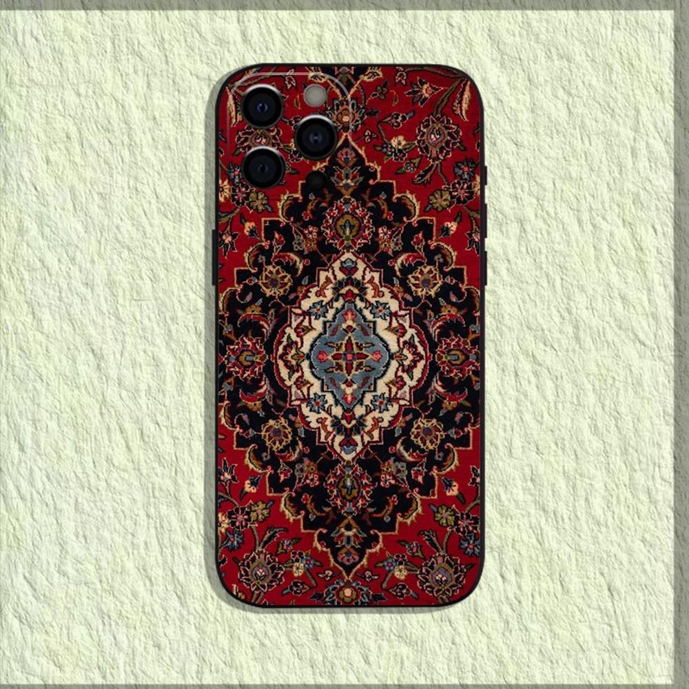 Персидский ковер Цветочный чехол для телефона для iPhone 17 16 15 14 13 12 11 Pro Max Mini SE 7 8 Plus 17E Air Ударопрочная задняя крышка Fundas