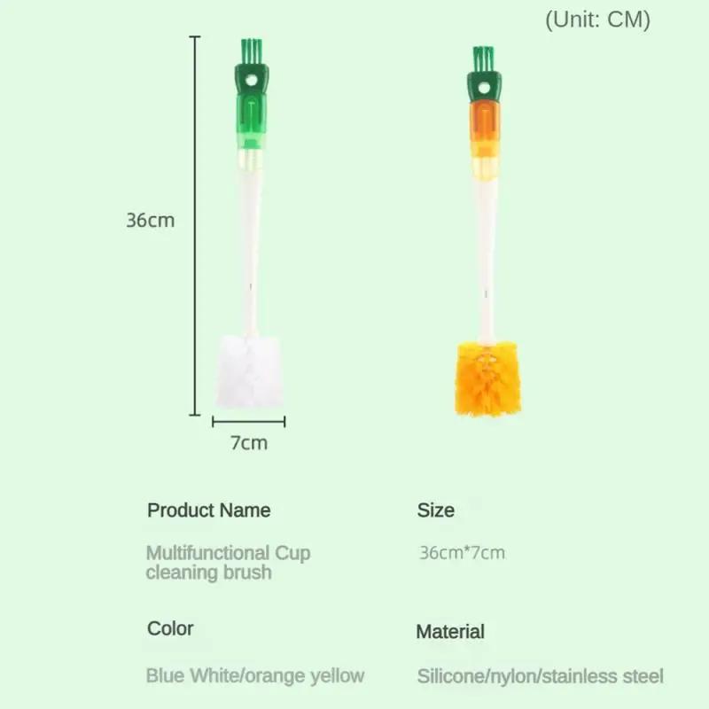 1-8PCS Multifunctional 5-in-1 Long Handle Bottle Brush for Cleaning Thermos Baby Bottle Nipples Straw Cup Cleaner Cleaning Tools