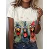 Мультяшные животные забавная женская футболка мультяшные персонажи милая футболка с 3D-принтом повседневный топ с коротким рукавом