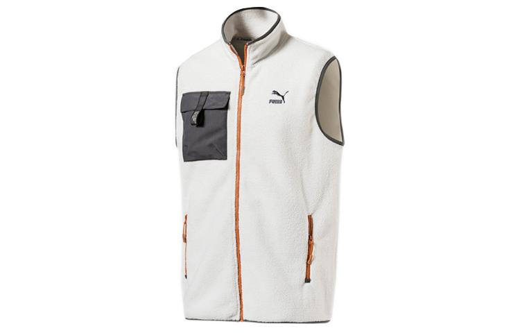 Men's PUMA Xtg Trail Vests Men's Ecru Stand Collar Moderate Other