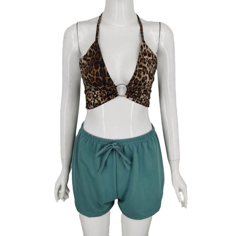 2024 Весна/Лето Женская Сексуальная Майка с Глубоким V-образным Вырезом, Халтер, Открытая Спина