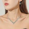 European & American Style Rhinestone Clavicle Necklace and Earring Bridal Jewelry Set