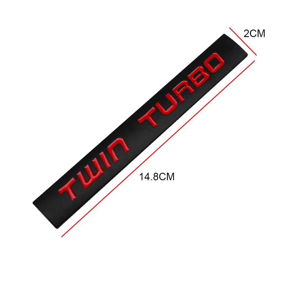 1Pc Metal TWIN TURBO Car Whole Body Side Emblem Rear Trunk Sticker for TWIN TURBO GT Transit Fiesta Focus Explorer Mondeo Kuga Decoration