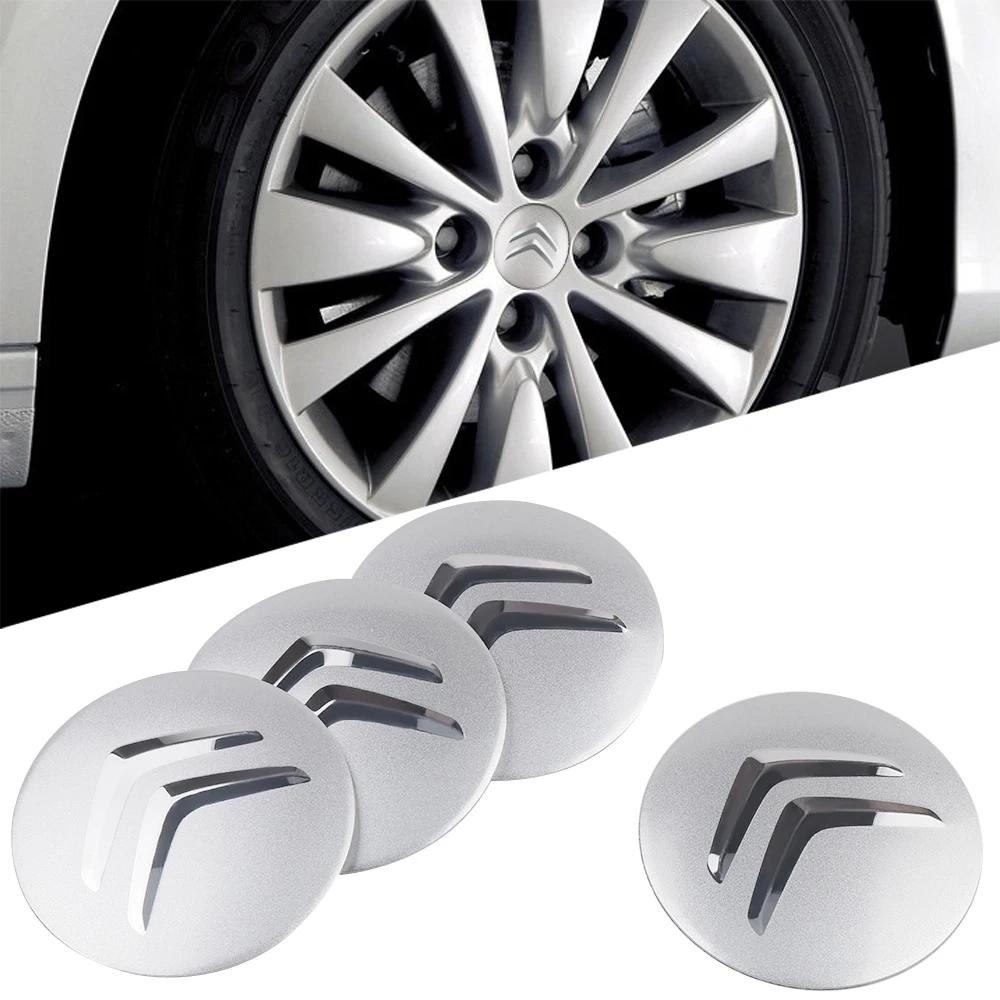 ADT2 4Pcs Car Styling Aluminum Wheel Center Hub Caps Stickers For Citroen C4 C3 Xsara C-Elysee C5 C1 DS DS3 DS5 DS4 Jumper Picasso