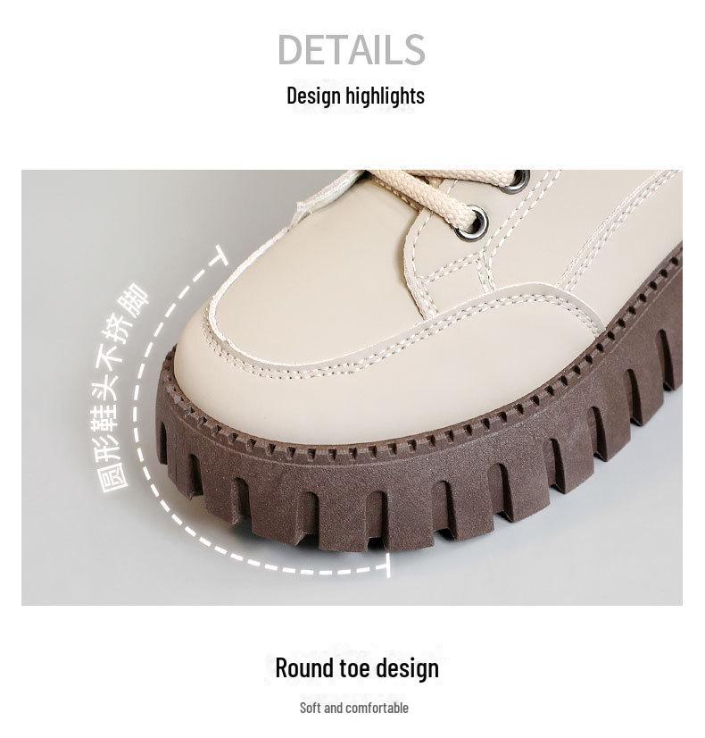 F364 2024 Осень/Зима Женские туфли на высокой платформе с бархатной подкладкой и толстой подошвой для увеличения роста.