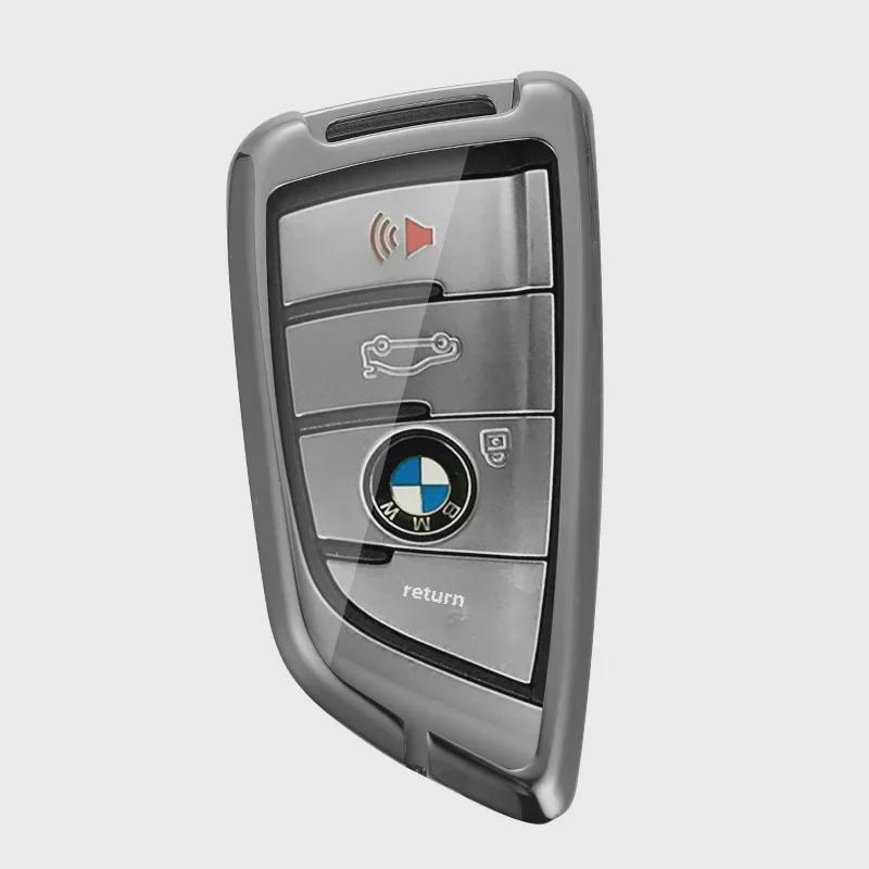 Подходящий чехол для автомобильного ключа для BMW: Совместимо с 5 серией 530L, 3 серией 325Li, 4, 6, 7 сериями, X1, X3, X4, X5, X7 (22 модели)