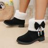 Модные зимние женские ботинки из хлопка на массивной подошве, теплые на плюшевой подкладке, с круглым носком, удобные повседневные хлопковые туфли для леди