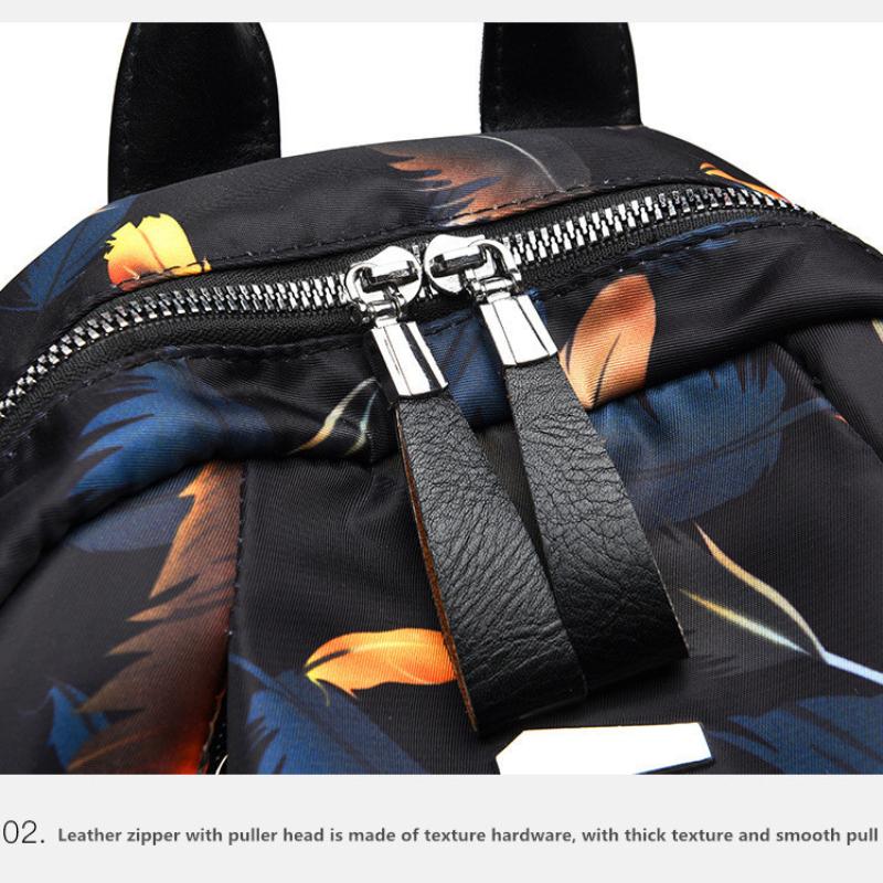 Рюкзак с защитой от воров, женский рюкзак из ткани Оксфорд с принтом перьев, водонепроницаемый дорожный повседневный школьный рюкзак, брендовый женский рюкзак большой вместительности