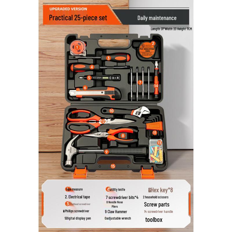 Многофункциональный набор инструментов «Зеленый Лес»: Полный набор для ремонта по дому и для электрика