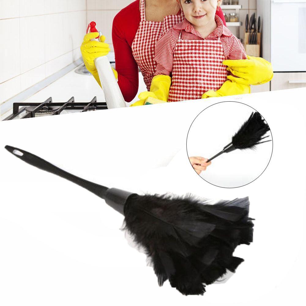 New Portable Anti-static Home Cleaning Plastic Handle Turkey Feather Duster Cleaner