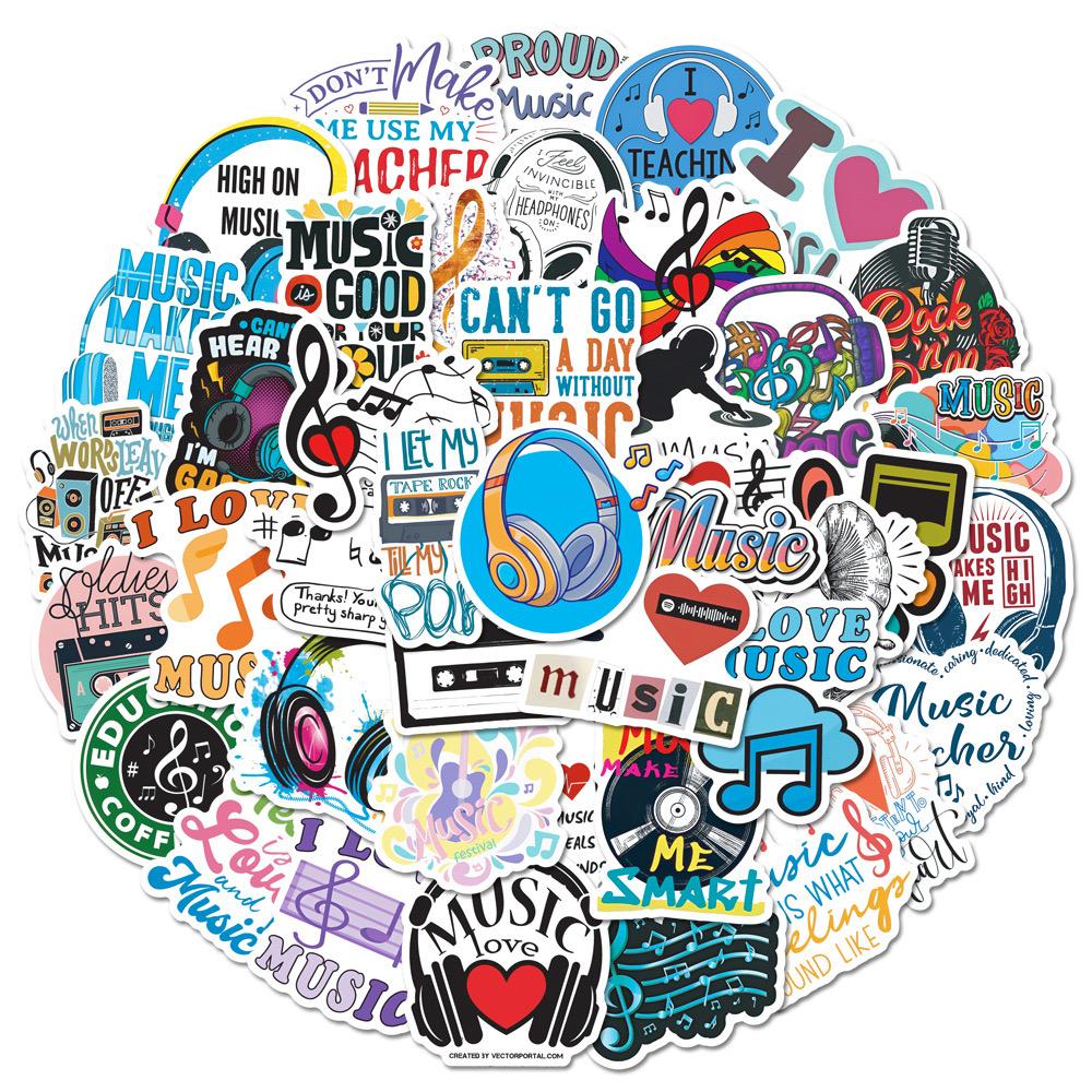 10/30/50 шт. милые мотивационные музыкальные наклейки с нотами, вдохновляющие фразы, наклейки для скрапбукинга, чемодана, холодильника, скейтборда, наклейки, игрушка