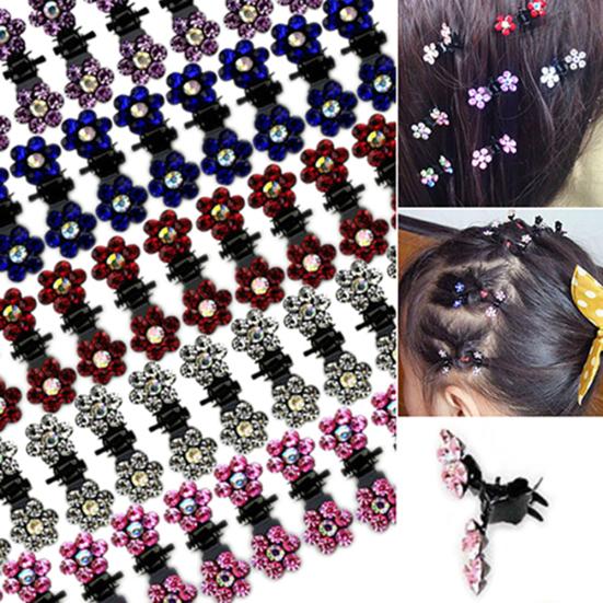 12 шт., мини-зажим для волос с хрустальным цветком невесты, зажим для волос, аксессуар для волос